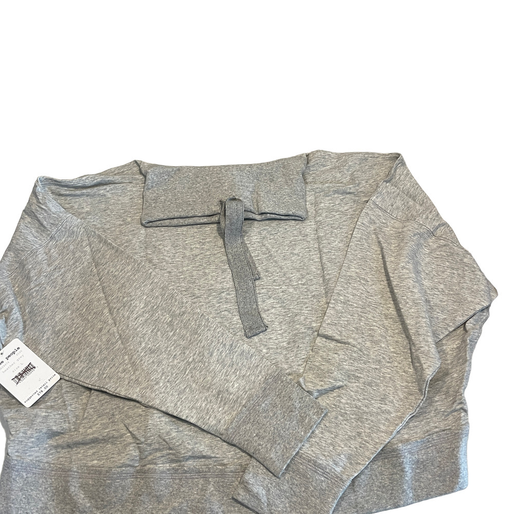 Free People Movement Lara Pullover Heather Gray Funnel Neck Size Large NWT - Picture 12 of 16